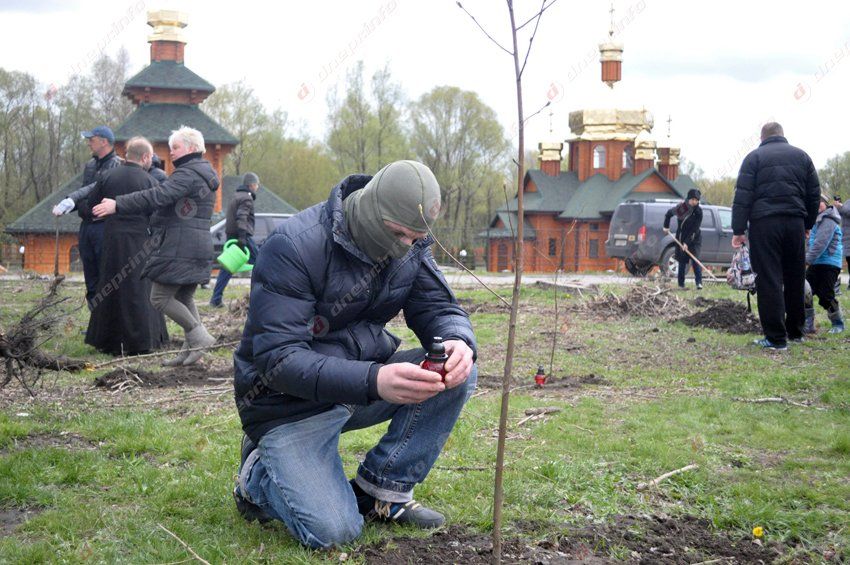 В Днепропетровске в память о погибших бойцах высадили первые деревья