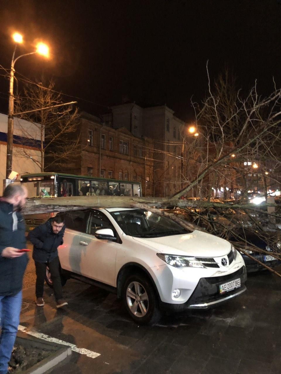 Упавшие деревья и бигборды: последствия непогоды в Днепре
