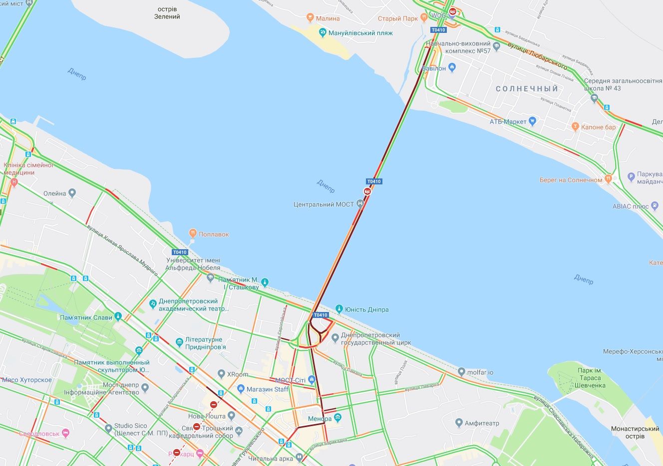 На Новом мосту столкнулись 3 авто. Новости Днепра