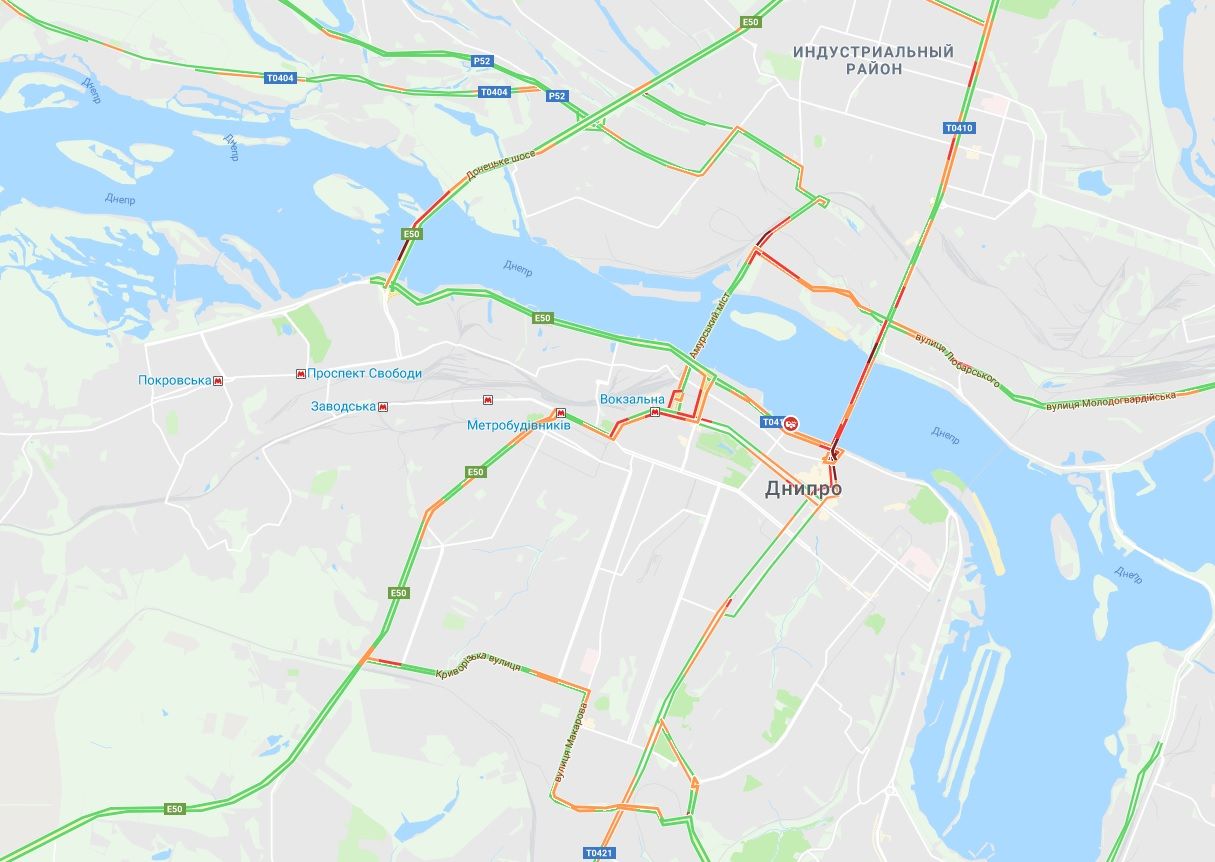 По всему Днепру пробки. Новости Днепра
