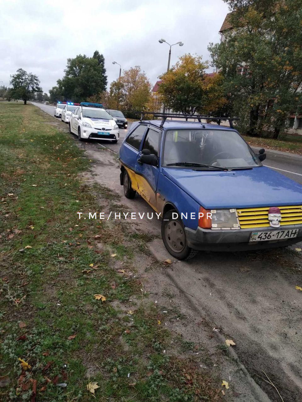 Погоня: в Днепре «гонщик» въехал в машину полиции. Новости Днепра