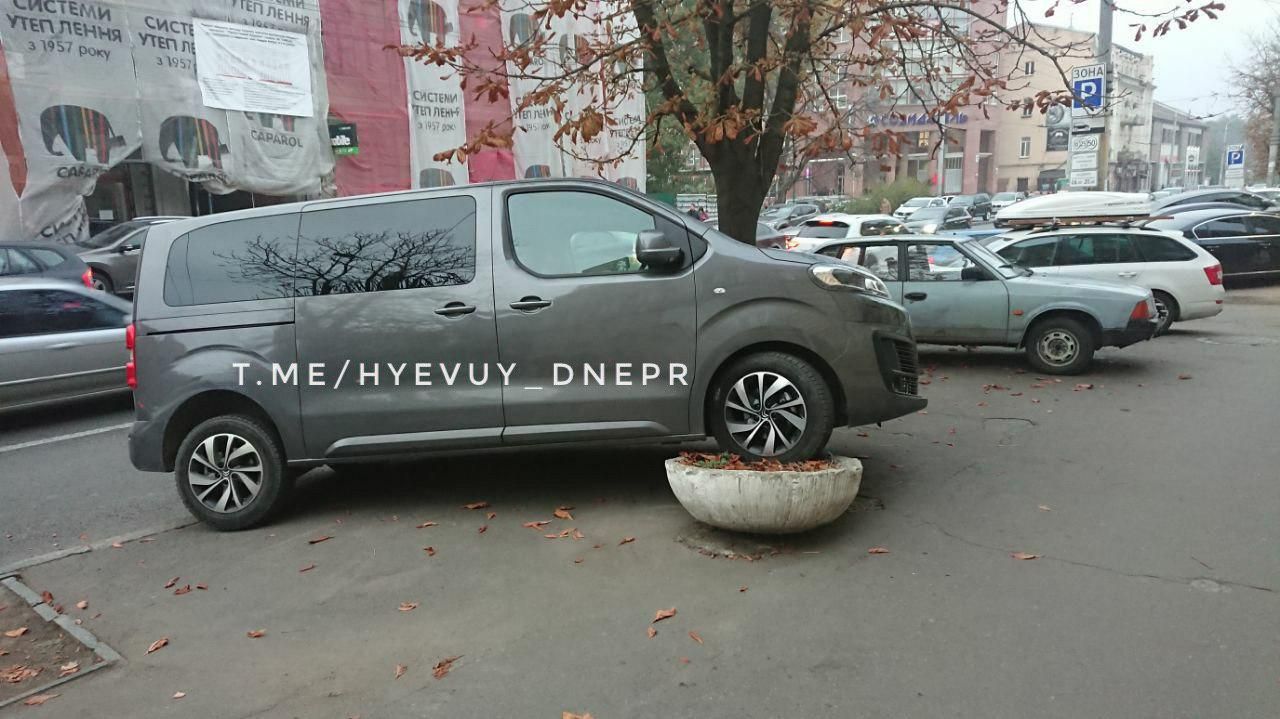 «Блестящая парковка»: в Днепре автомобиль оставили на клумбе. Новости Днепра