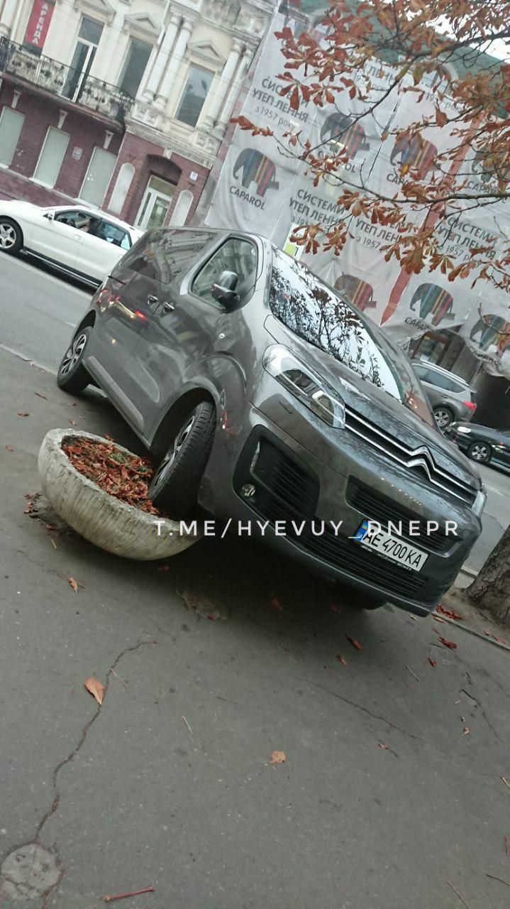 «Блестящая парковка»: в Днепре автомобиль оставили на клумбе. Новости Днепра