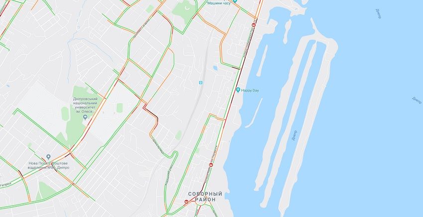 В Днепре большая пробка из-за обрыва проводов. Новости Днепра