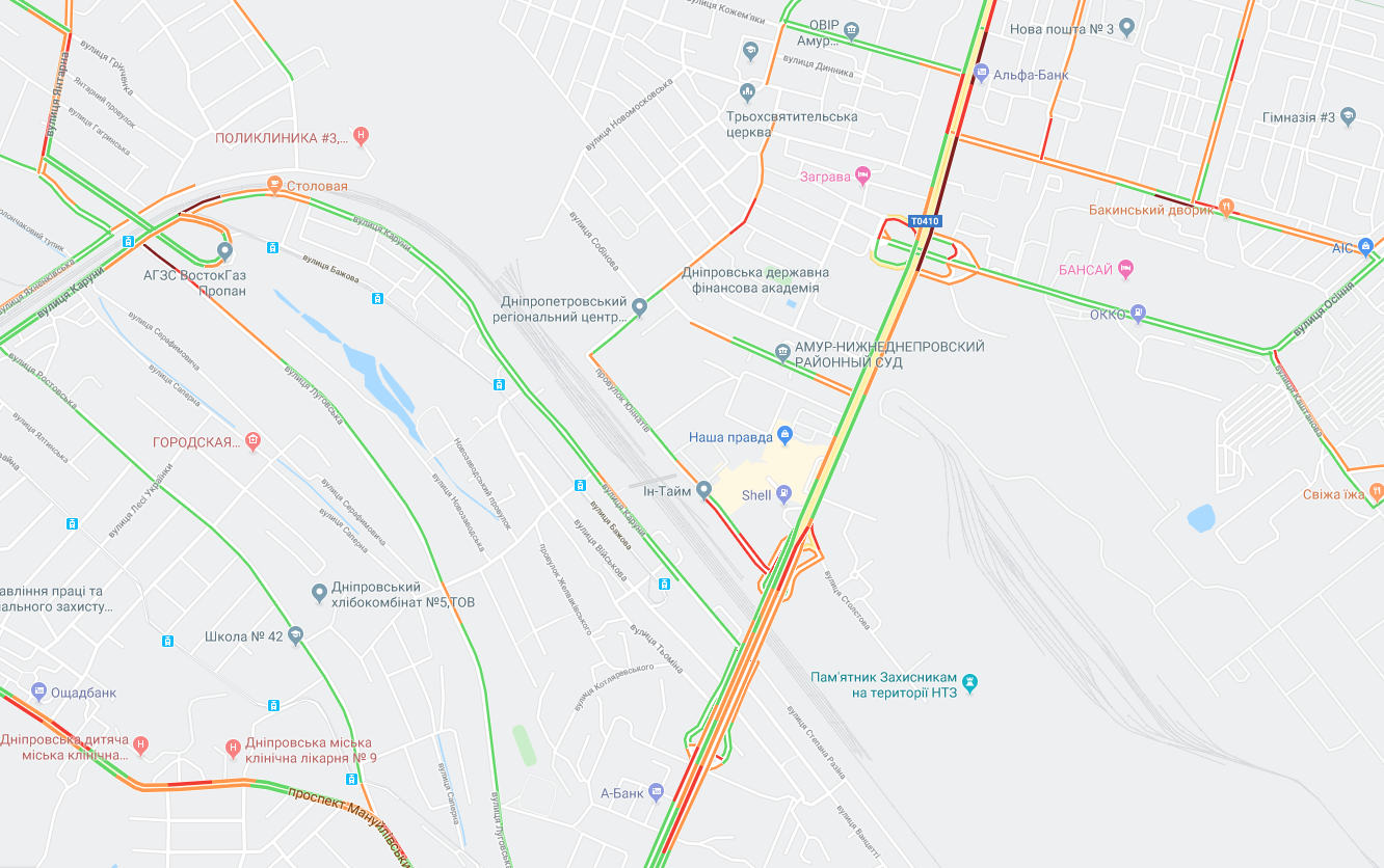 Куда не стоит ехать: где «пробки» и какова ситуация на дорогах Днепра. Новости Днепра