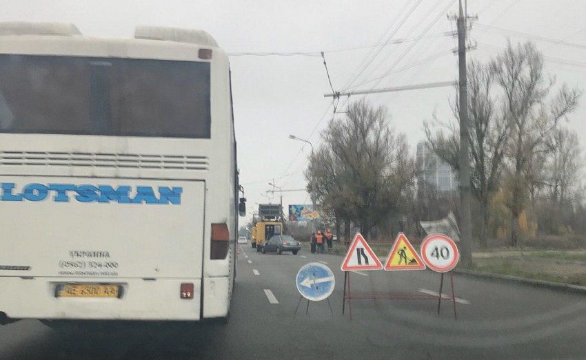 В Днепре большая пробка из-за обрыва проводов. Новости Днепра