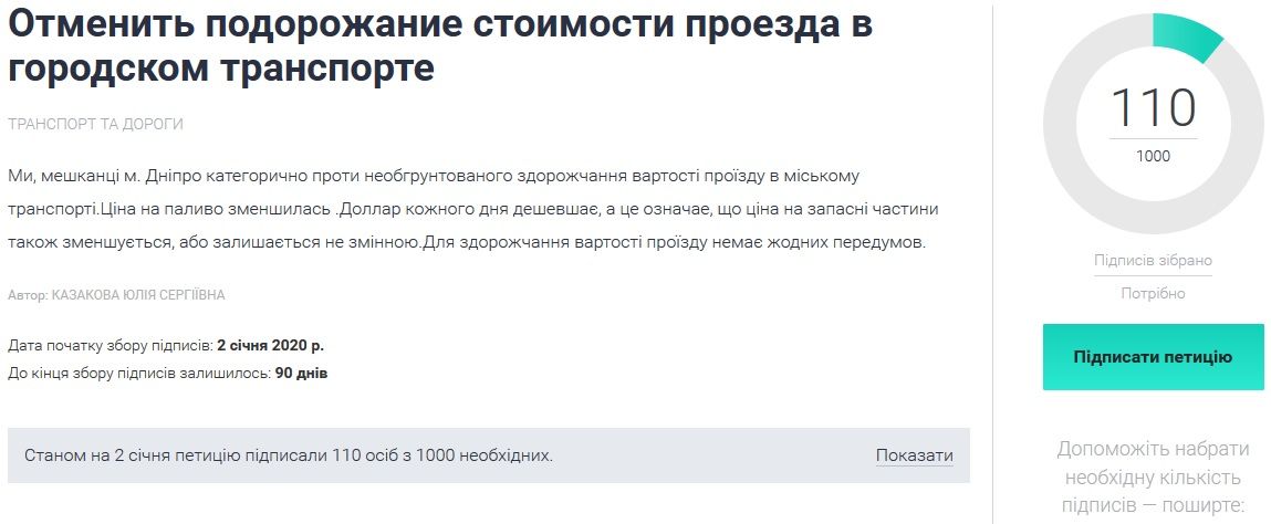 Днепряне требуют отменить подорожание проезда. Новости Днепра