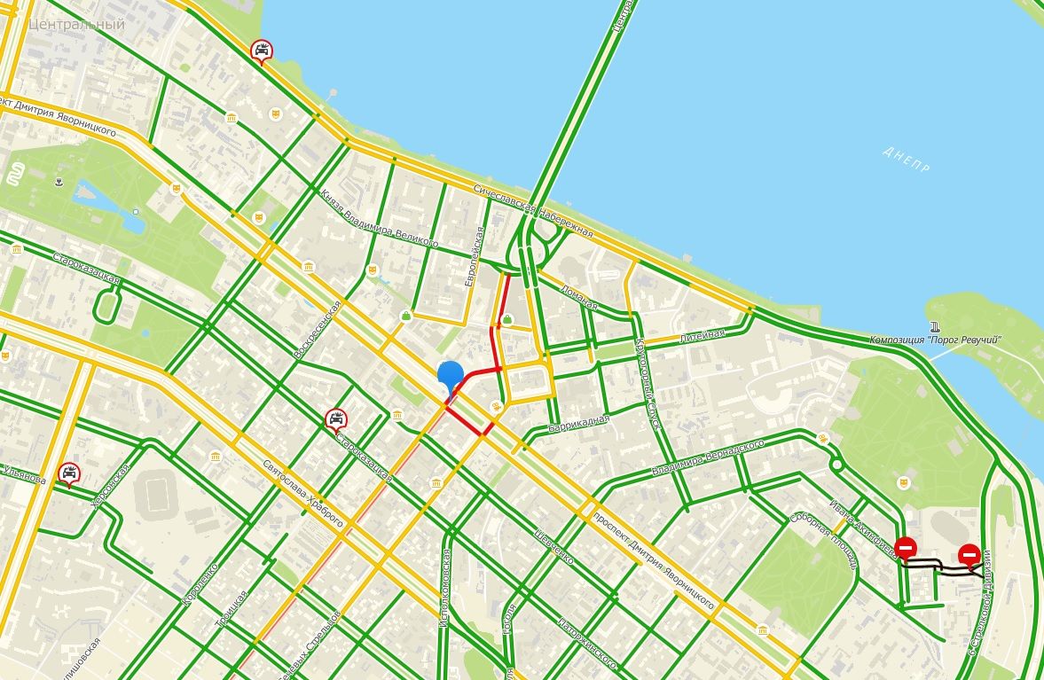 Ситуация на дорогах Днепра: где сейчас наблюдаются пробки. Новости Днепра