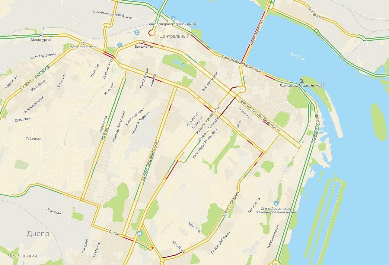 Пробки на дорогах Днепра: ситуация на данный момент. Новости Днепра