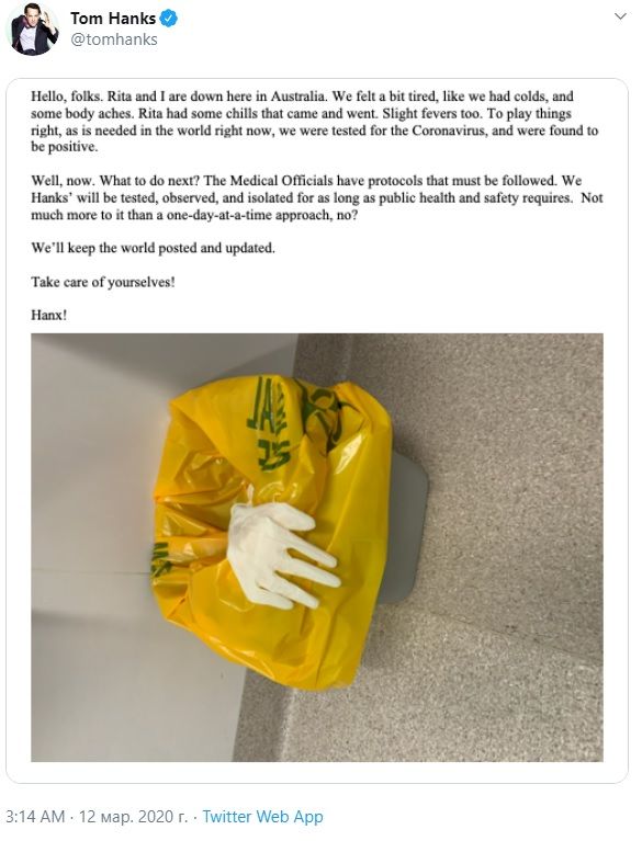 Всемирно известный актер и его жена заразились коронавирусом. Новости мира