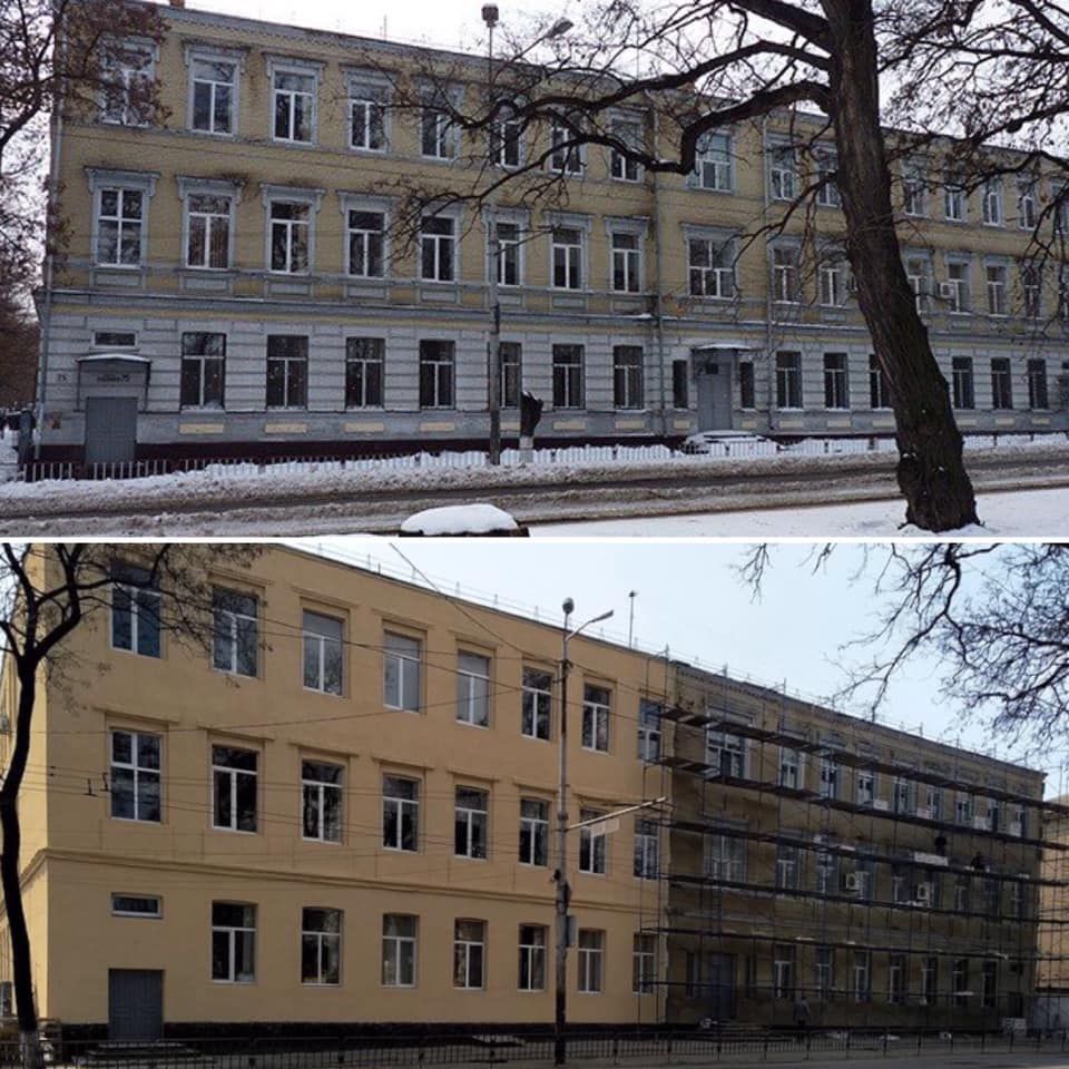 «Безвкусица и жлобство»: в Днепре испортили фасад одной из старейших школ. Новости Днепра