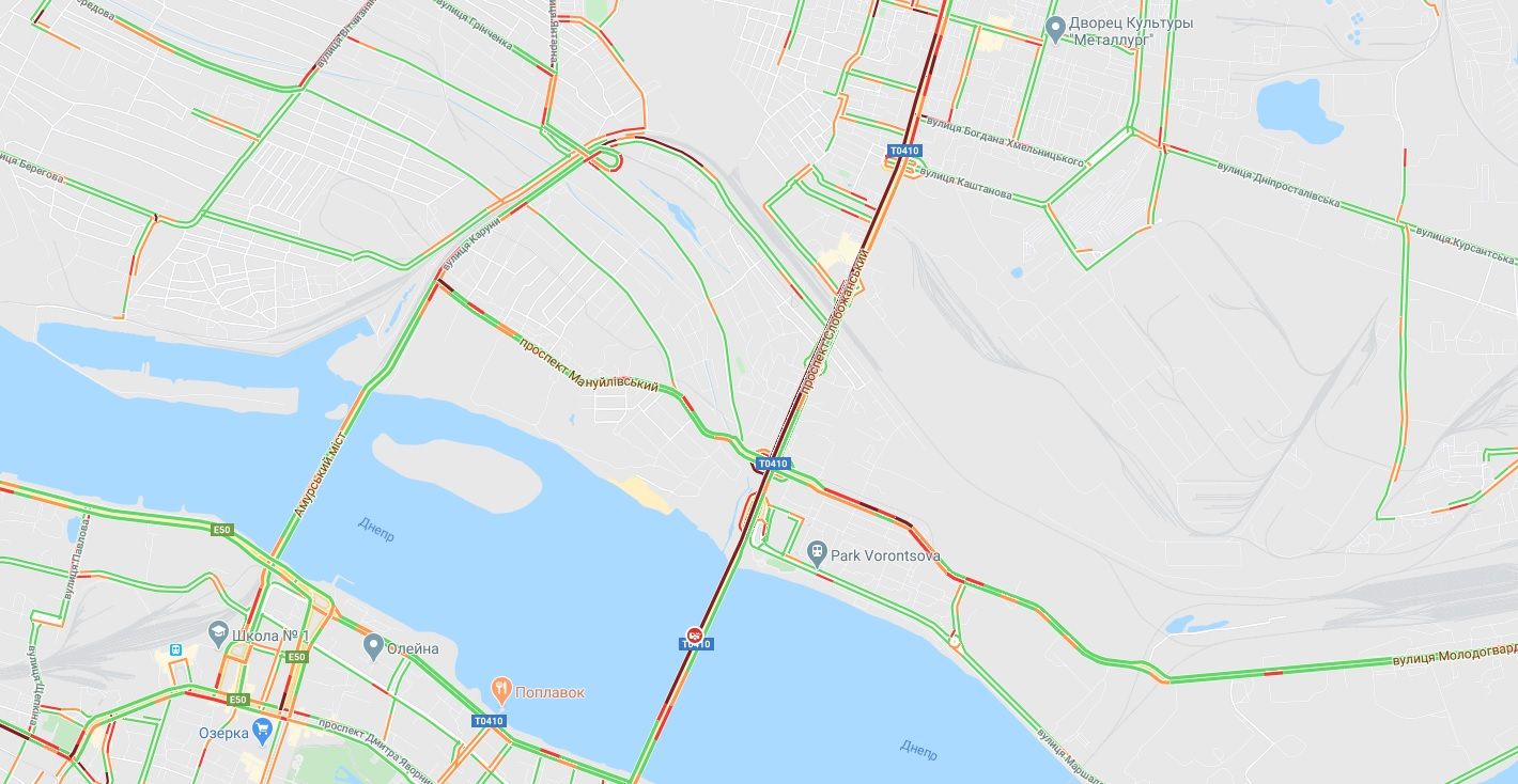 ДТП на Новом мосту: огромная пробка. Новости Днепра