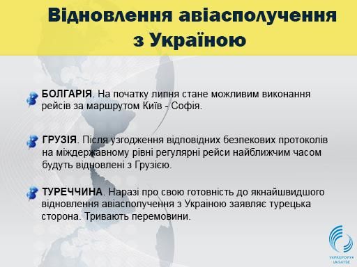 Рейсы в ближайшее время будут восстановлены Авиасообщения с Украиной