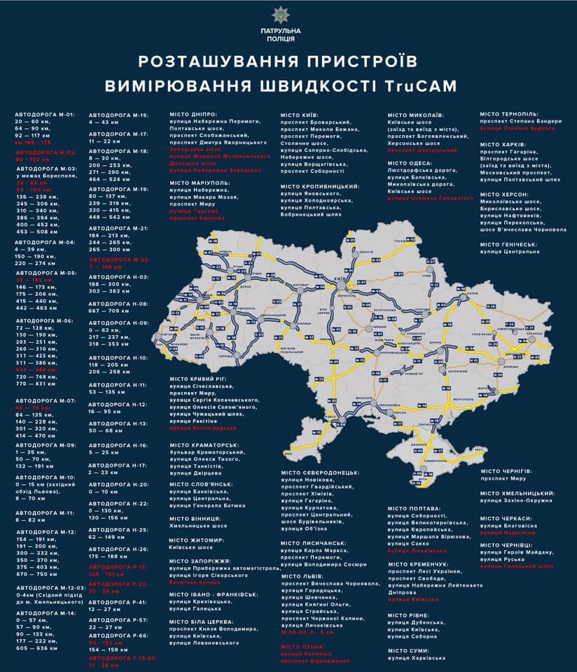 Новые точки расположения TruCam в Днепре: адреса. Новости Днепра