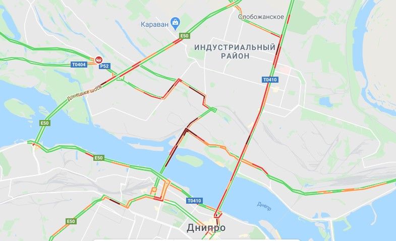 Пробки на Левом берегу