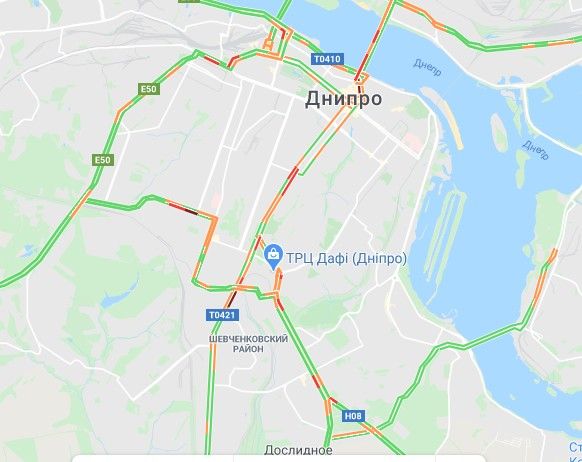 Пробки на Правом берегу