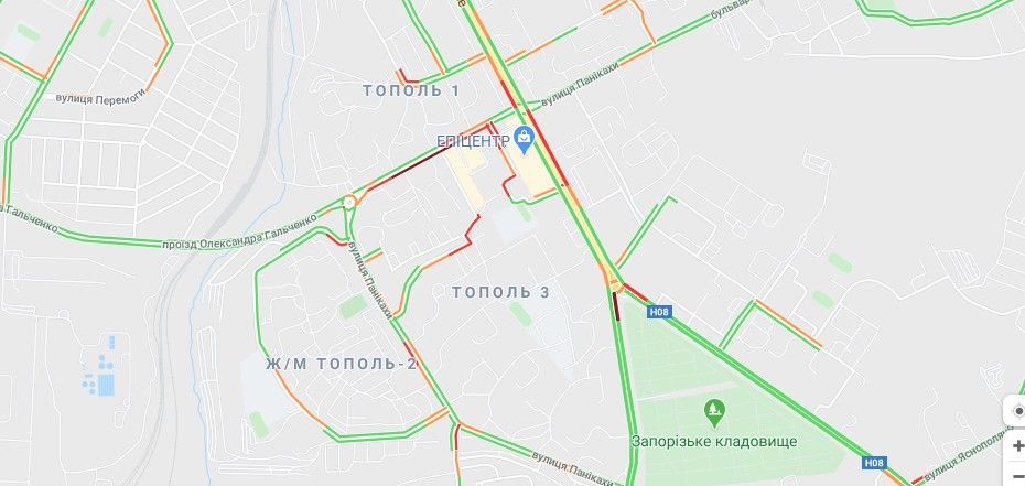 Пробки на Тополь-3 Район Тополь пробки