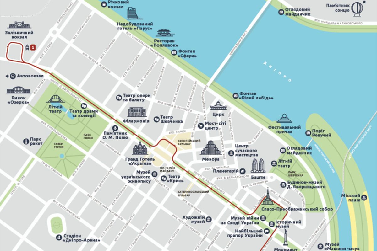 В Днепре появилась туристическая карта. Новости Днепра
