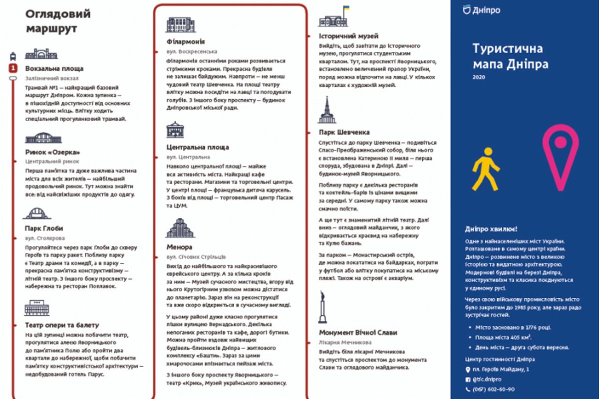 В Днепре появилась туристическая карта. Новости Днепра