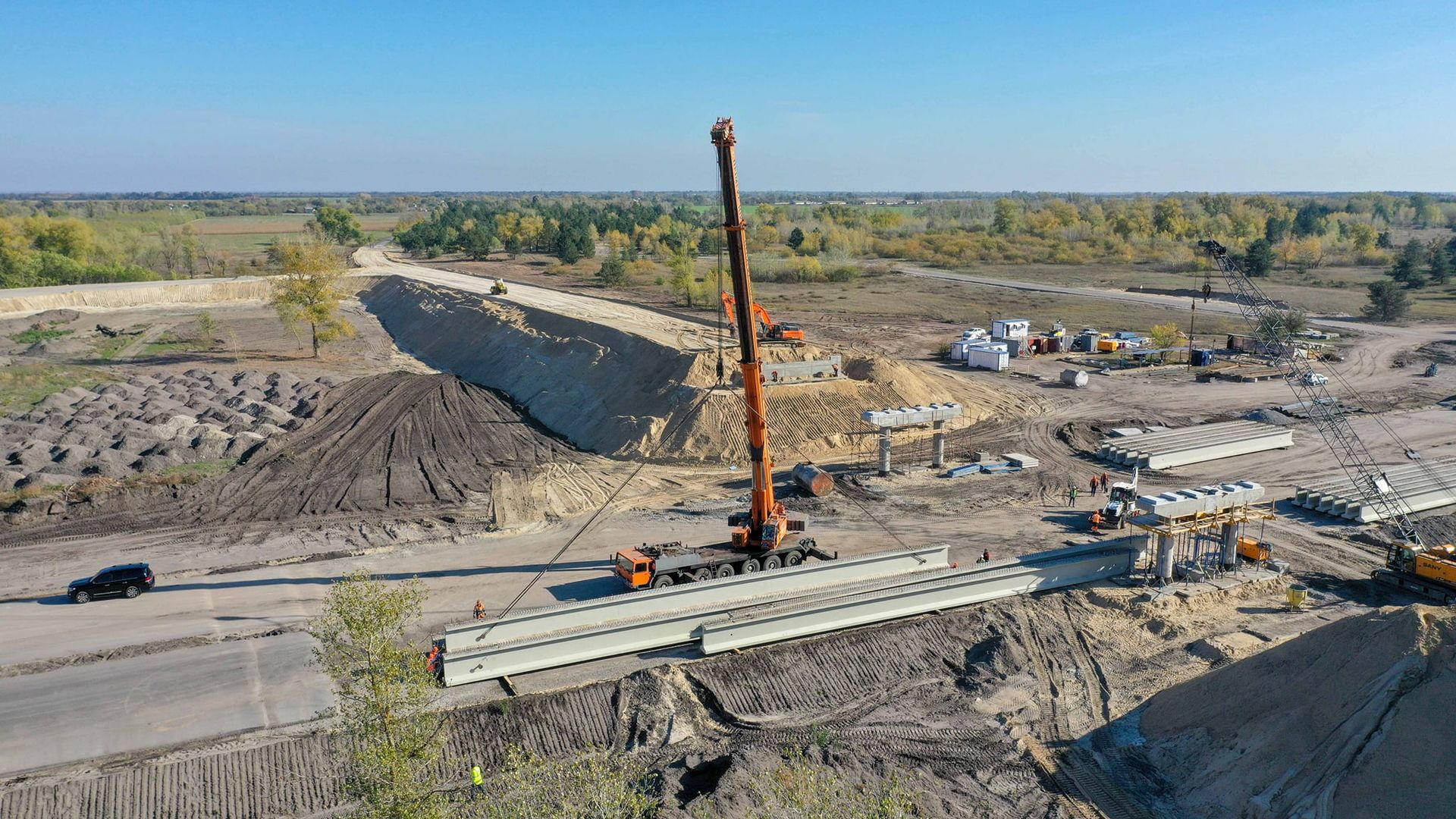 Что происходит на строительстве трассы Днепр-Решетиловка в Днепропетровской области – фотофакт