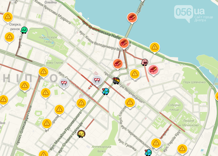 Пробки. новости Днепра