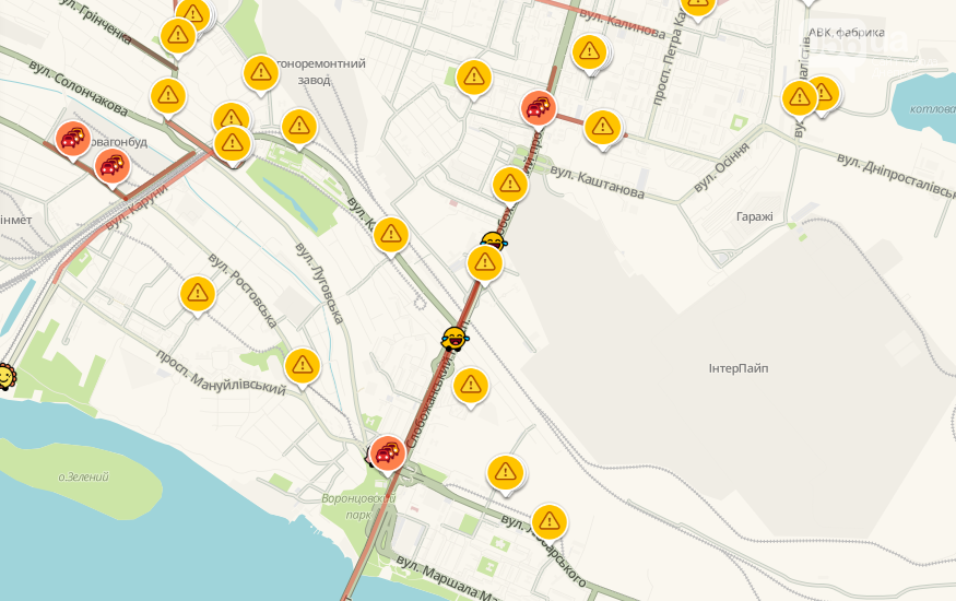 Город в пробках. новости Днепра