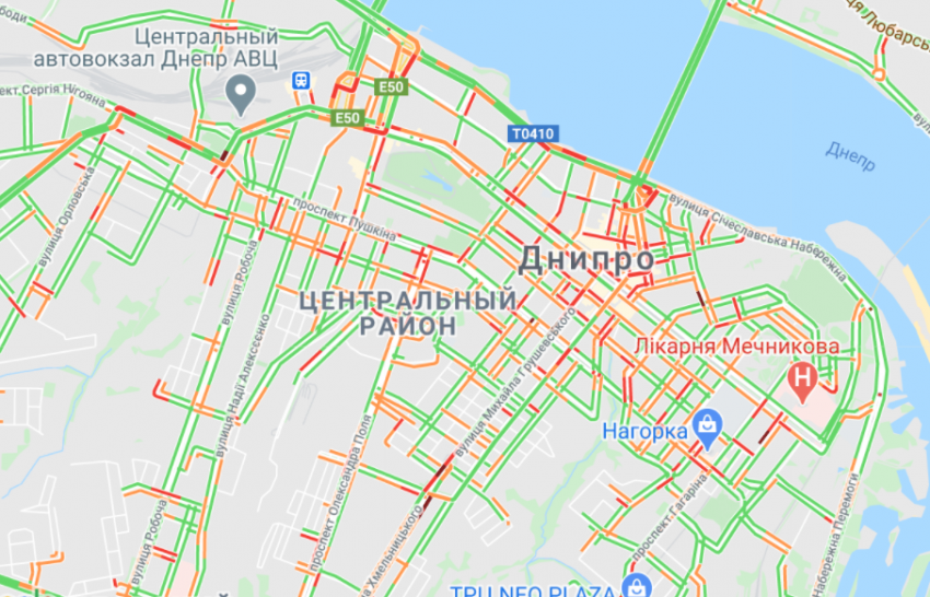 Пробки в Днепре. Новости Днепра