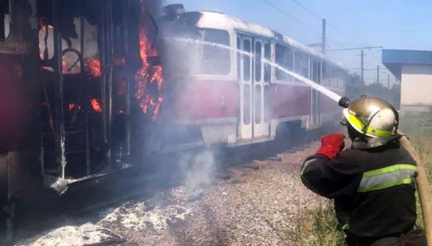 В Днепре загорелся трамвай. Новости Днепра