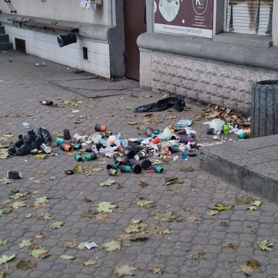 У Кам'янському невідома банда влаштувала сміттєвий дебош