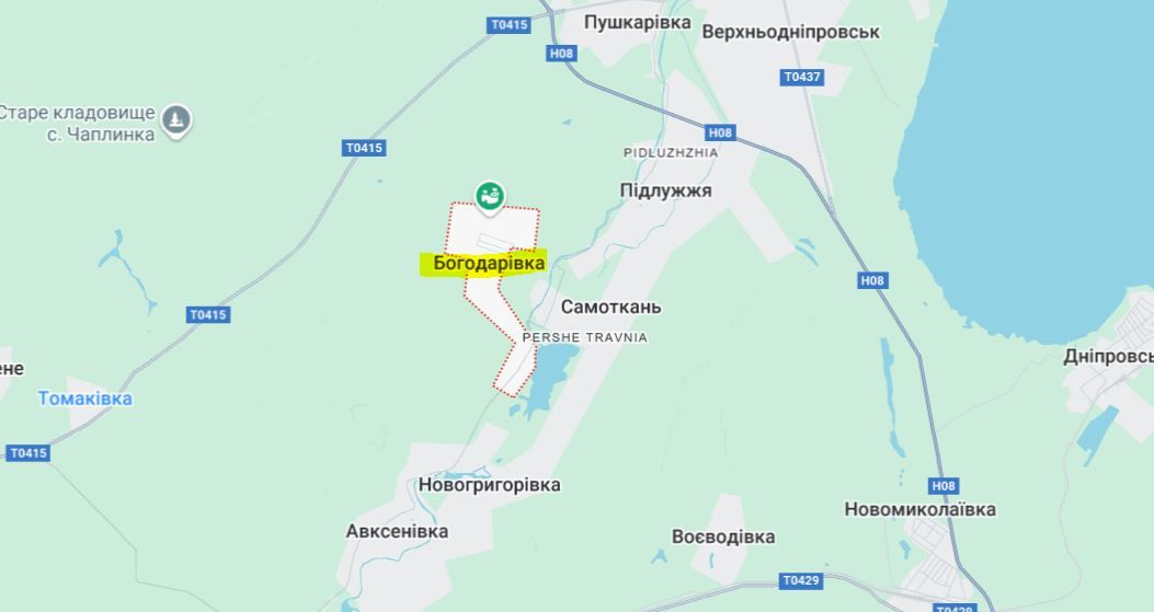 Скриншот карти Дніпропетровщини