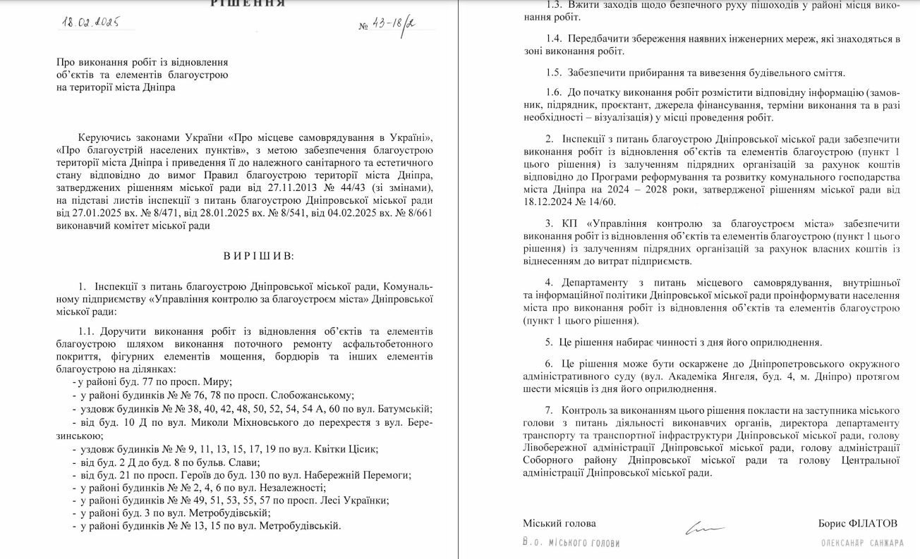 Текст решения горсовета