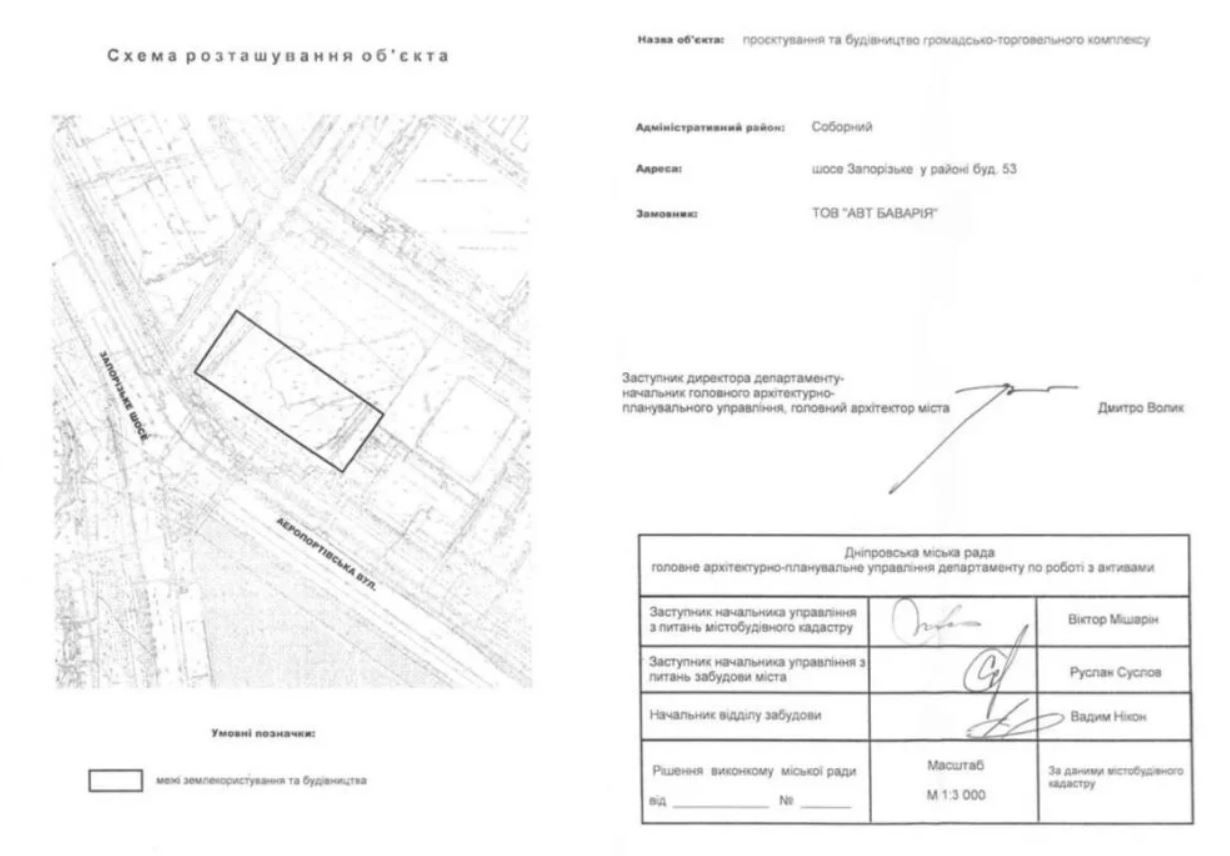 Схема розташування автосалону