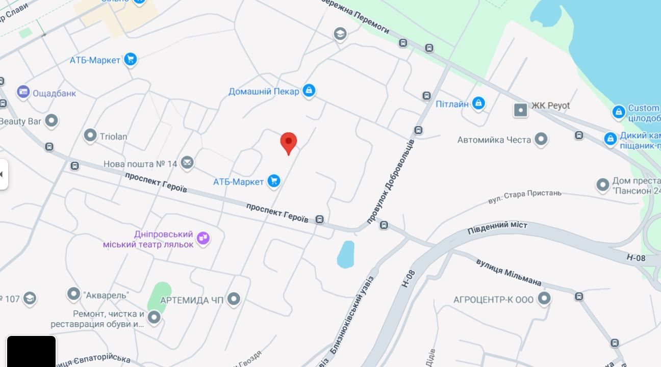 Розташування нового об'єкта