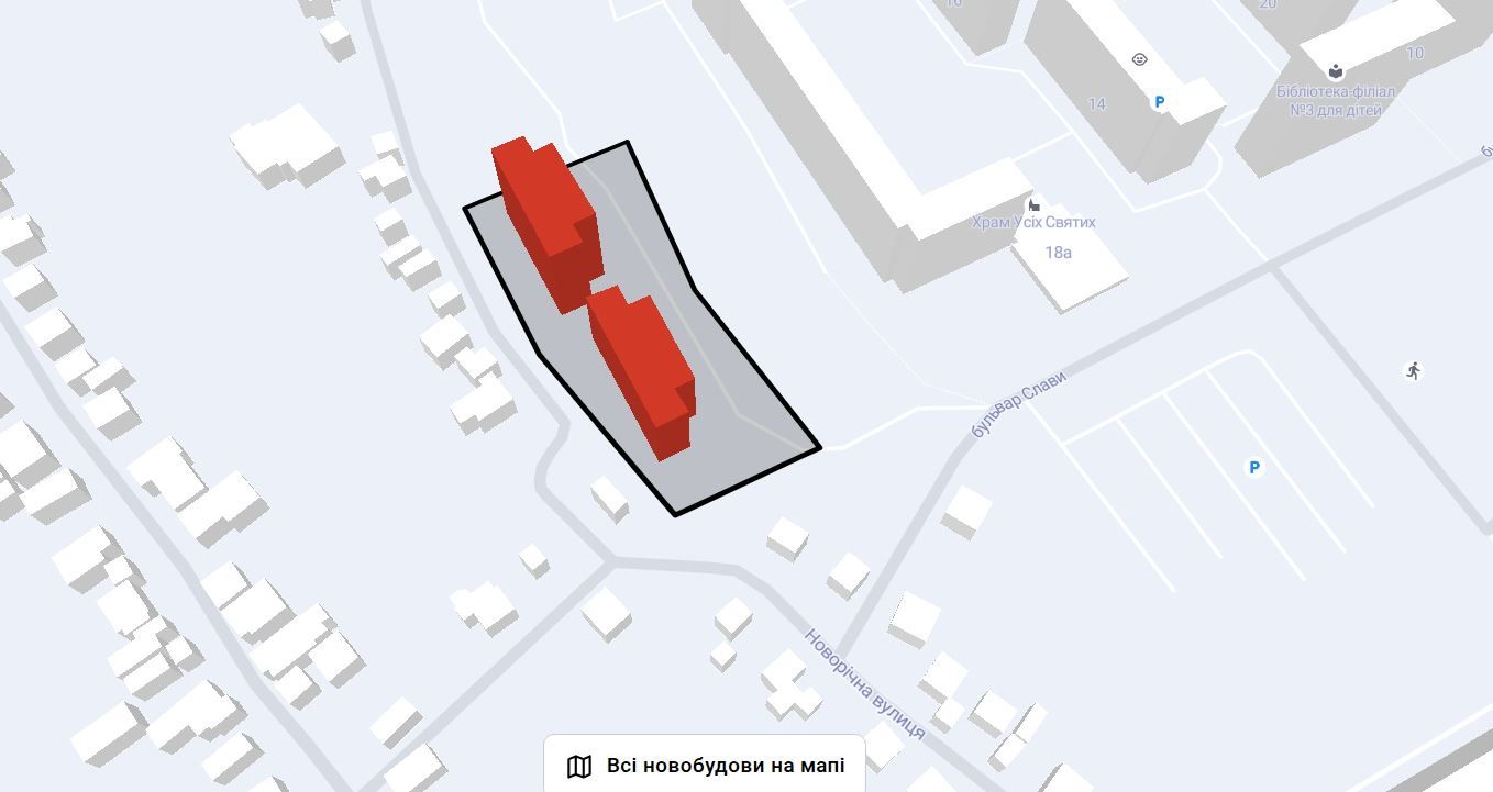 Расположение недостроенного ЖК "Новая Победа"