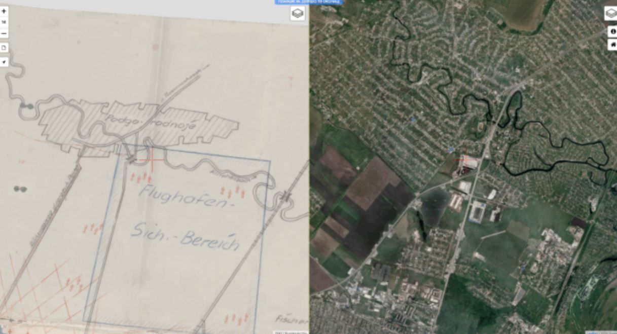 Підгородне на німецькій мапі