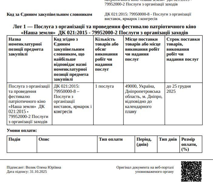 Інформація про фестивлаь