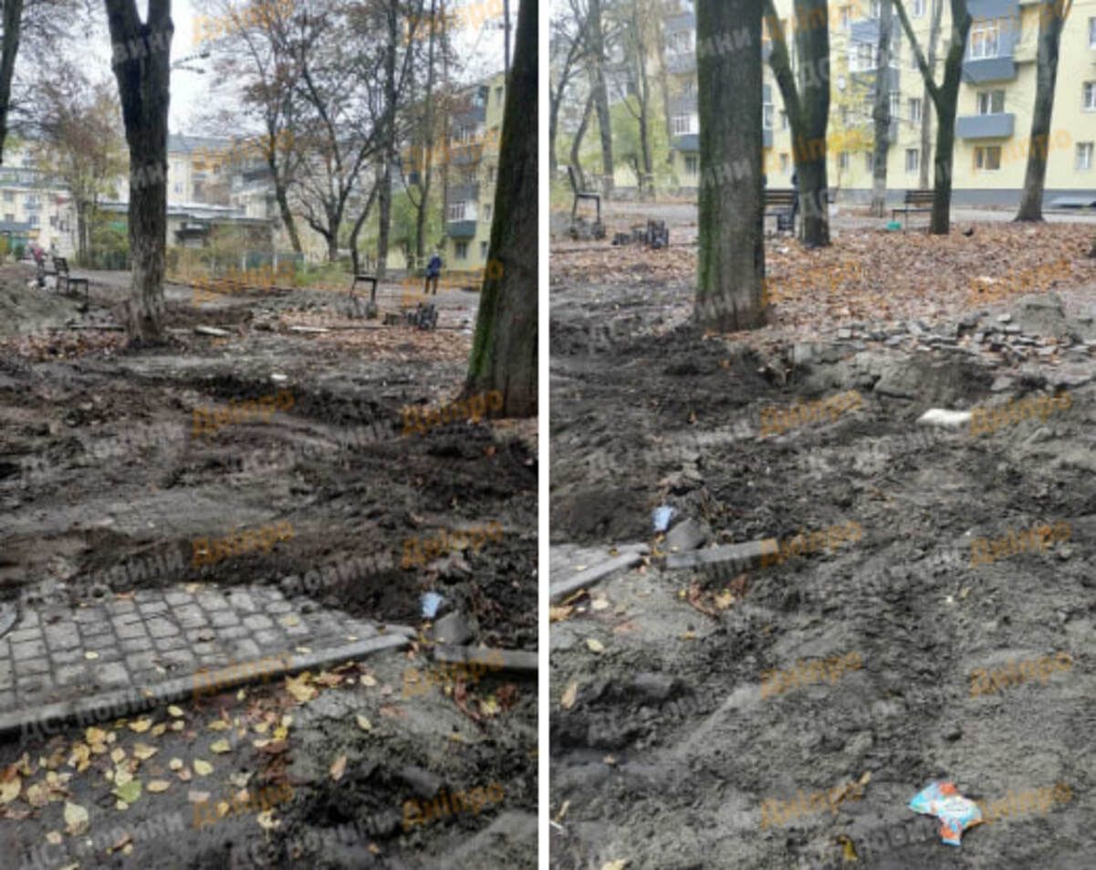 Разрушенный сквер. Фото: "ДС"