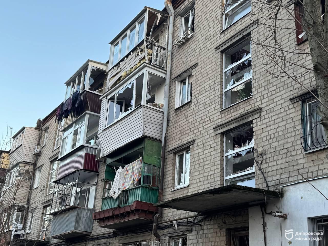 Дом поврежден при ударе