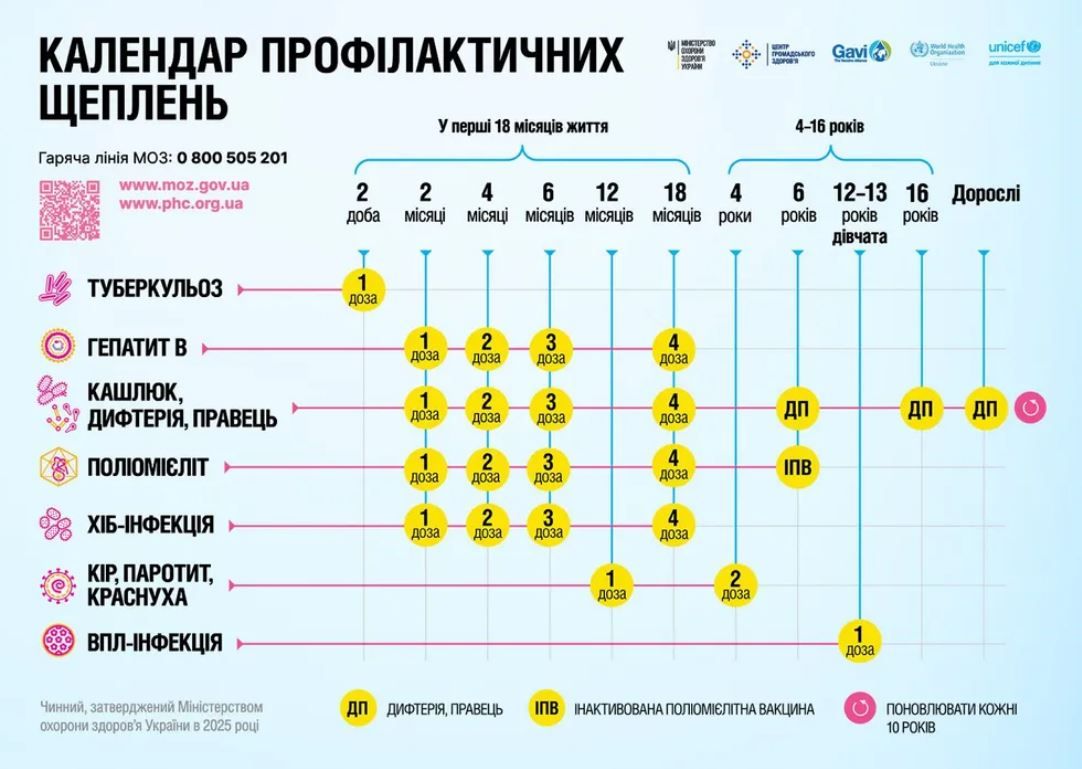 Календарь профилактических прививок