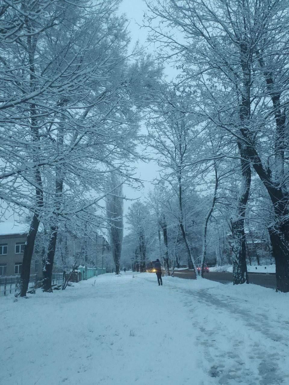 У Дніпрі вночі випав сніг: як виглядає місто зранку (фото)