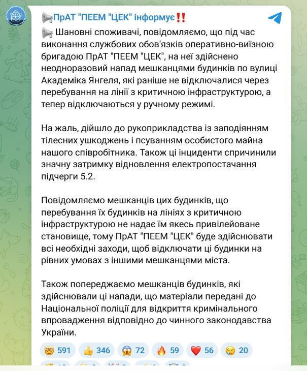 Сообщение в Telegram