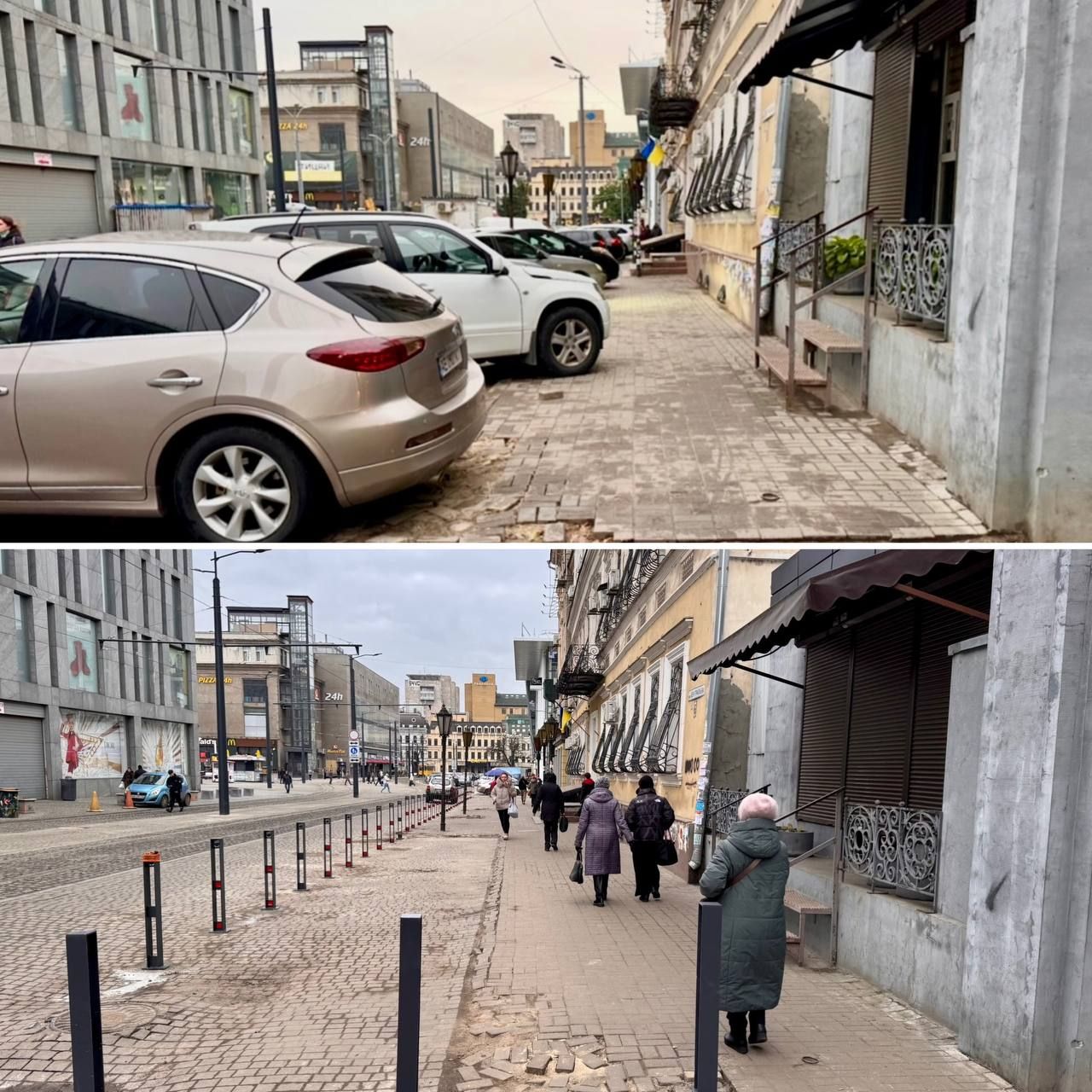 Тротуар тепер вільний від хаотично припаркованих машин