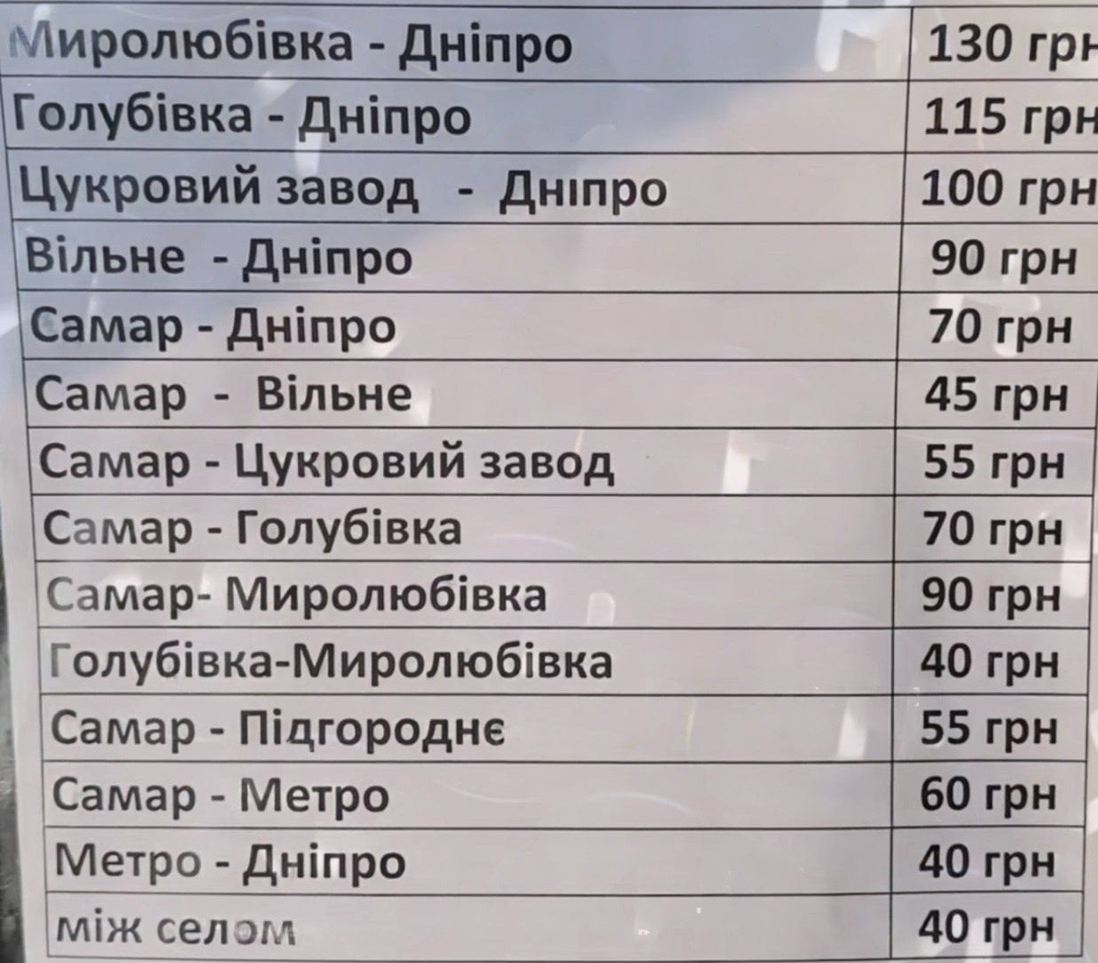 Ціни на проїзд в Самару