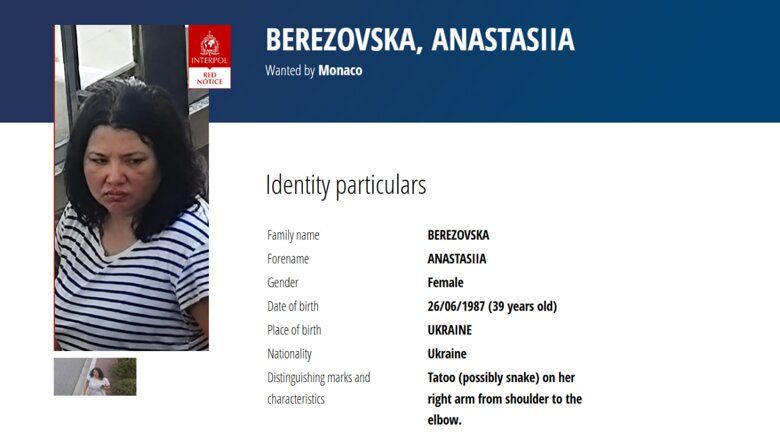Інформація про підозрювану
