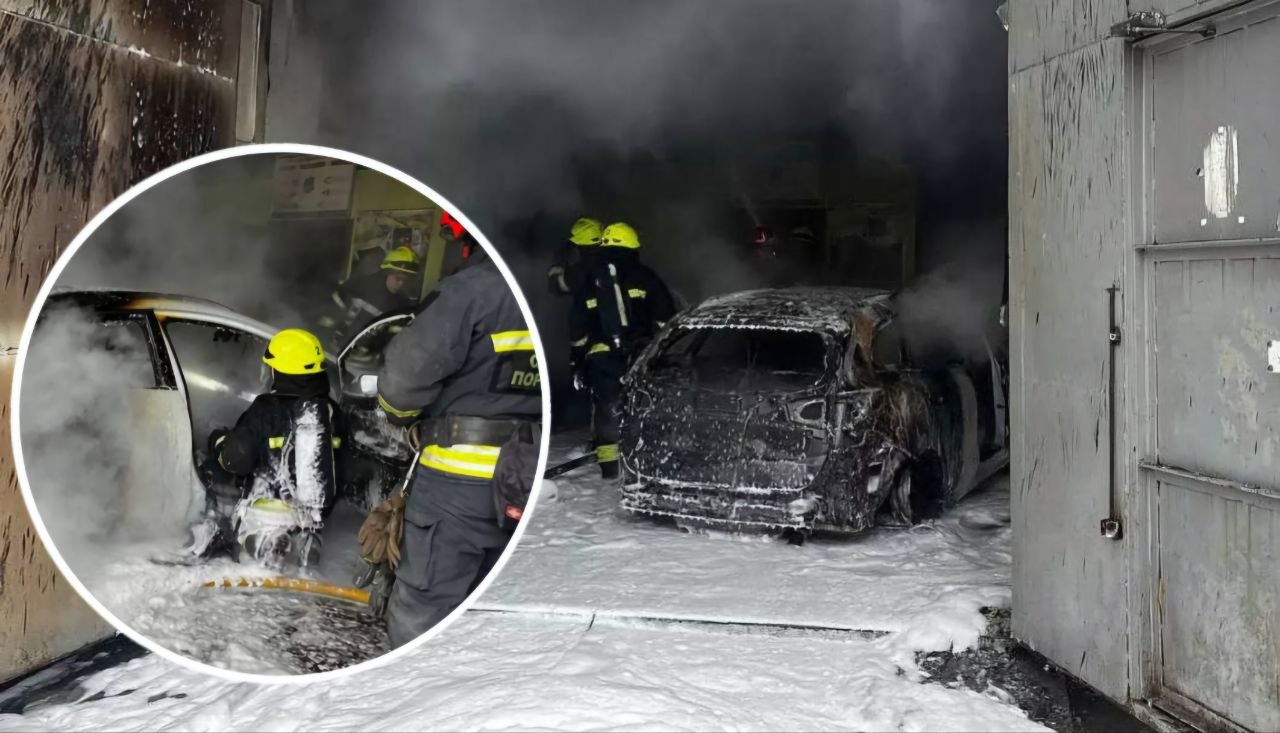 Пожар на СТО в Днепре