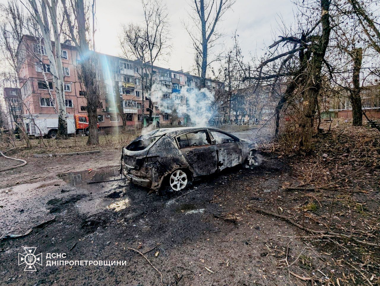 Поврежденный автомобиль в Кривом Роге