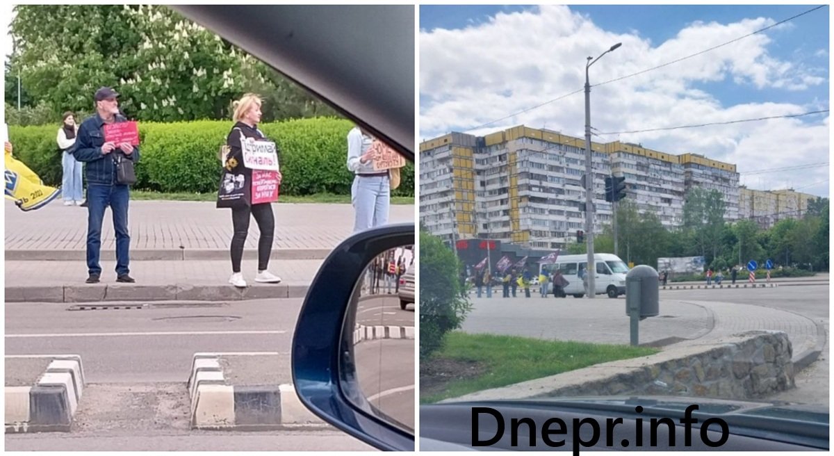 Полонені-55 Учасники акції на бульварі Слави в Дніпрі тримають плакати із фото військовополонених.
