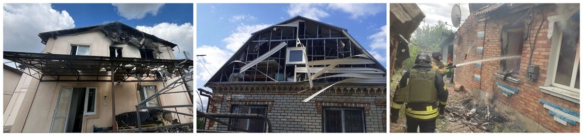 Руйнування в Нікопольському районі після обстрілу російськими військами 11 травня 2025.