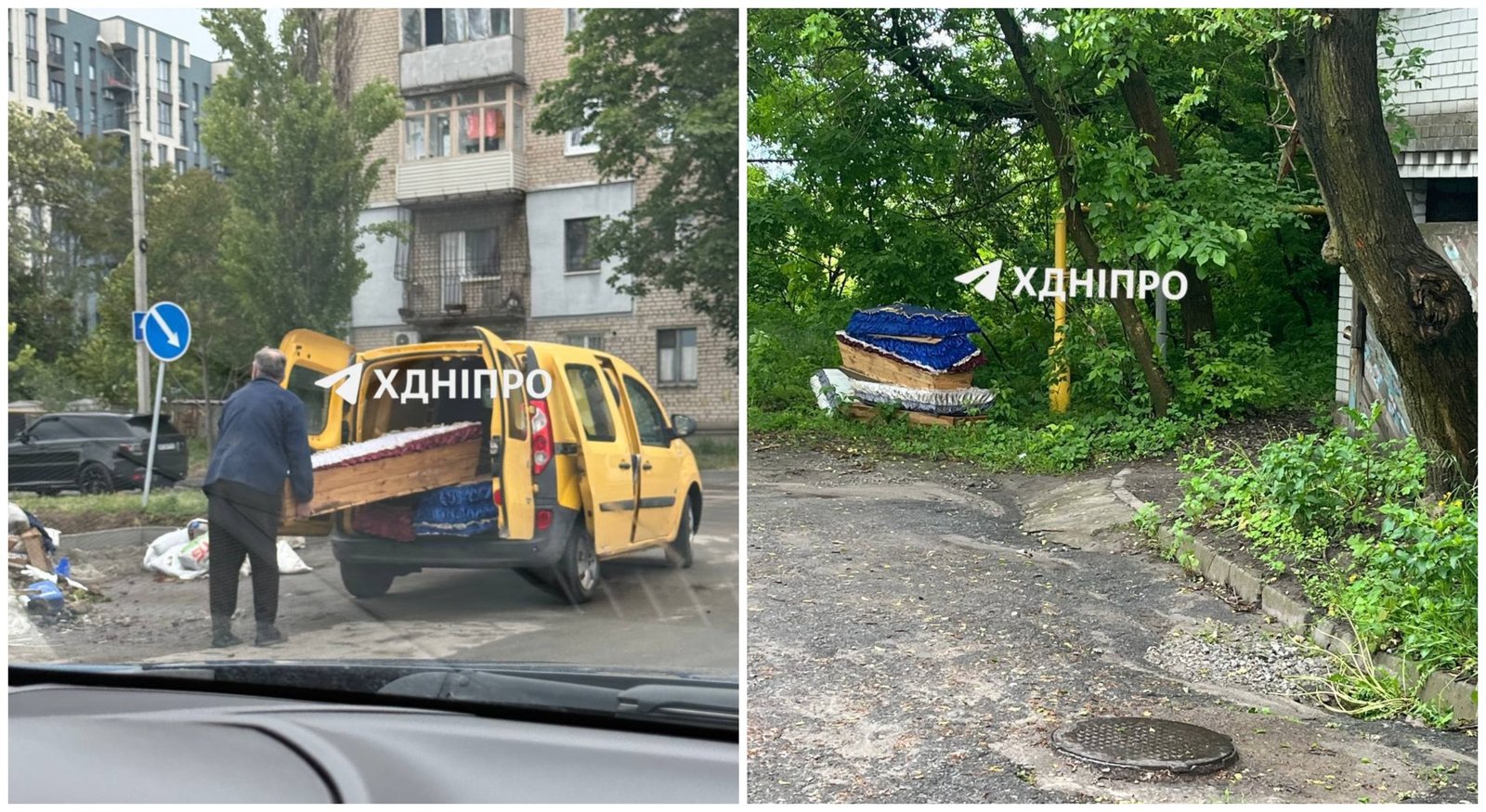 Труна-5 Пустые гробы на улице Летчиков в Днепре 18 мая