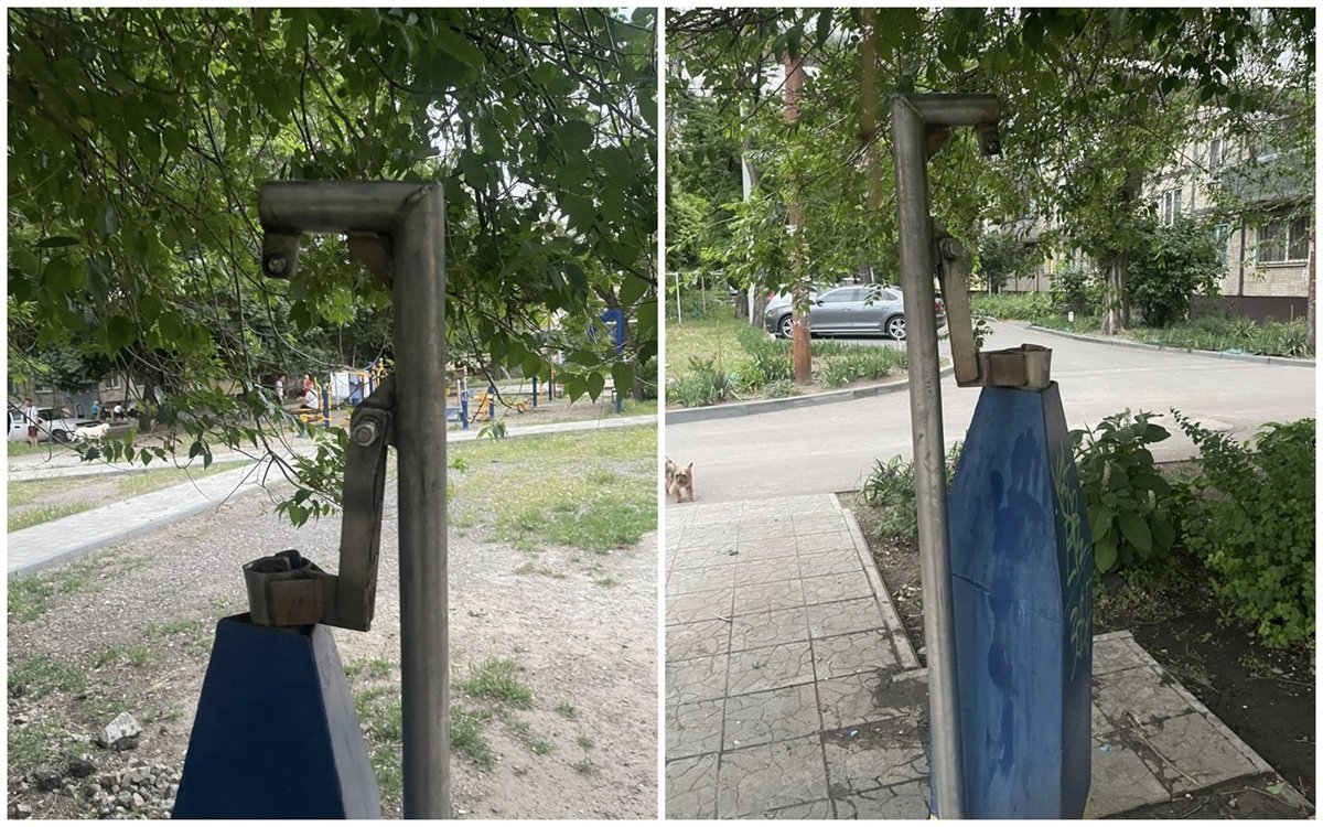 Повреждена водонапорная колонка по проспекту Калнышевского в Днепре.